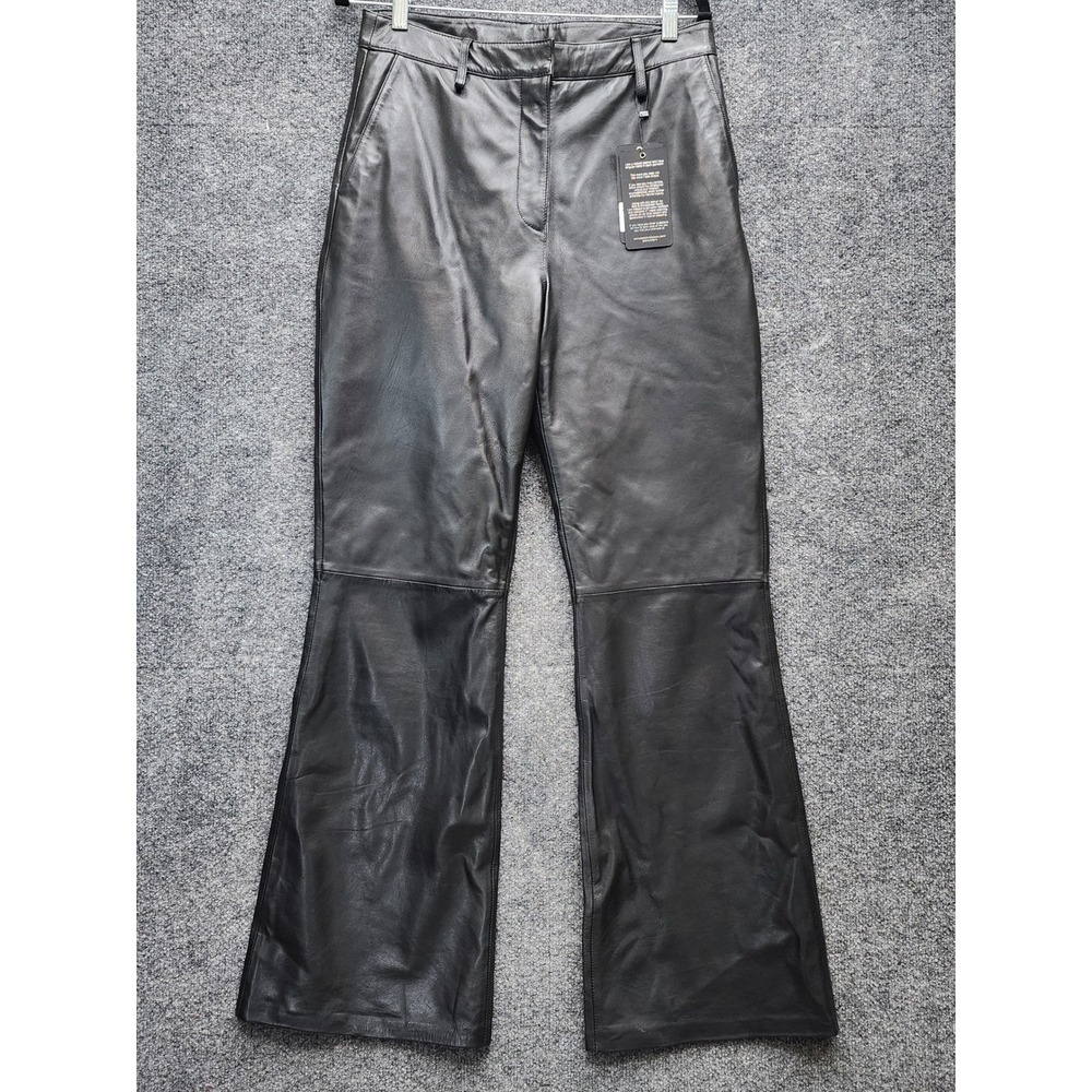 NWT Bod & Christensen Talia Women's Leather Flare Moto Biker Y2K Pants Size 10